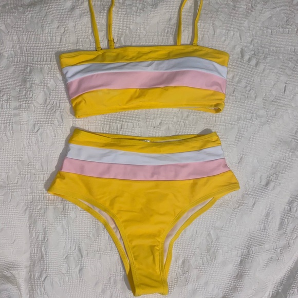 Striped Bandeau Bathing Suit - Picture 2 of 6